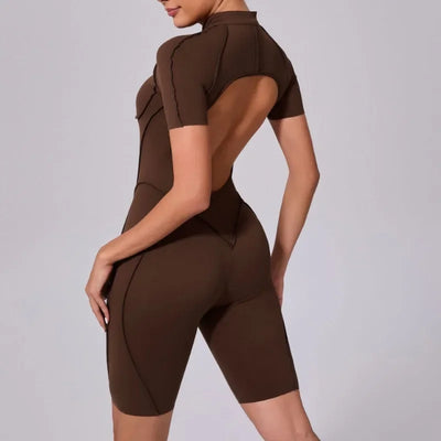 Women‘s Sports Jumpsuits Sets Fitness Combination impact bodysuit Shorts Outdoors Gym Workout Sexy Sports Jumpsuit kit Clothes