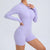 Women Gym Suits Women V Back Scrunch Whole Suit Push Up Sports Suit Women Fitness Suit with Zipper Training Clothes One-Piece