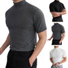 Men T-shirts Summer Fitness Short Sleeve Tees High Collar Basic T-shirt Base T Shirt for Men's Tops camisa masculina 짝퉁명품 남성의류