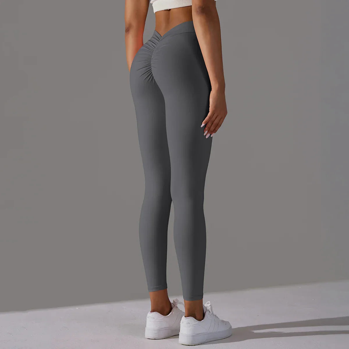 Women Fitness Leggings Workout Gym Running Scrunch Leggings Sexy Back V High Waist Trousers Jogging Active Wear Tight Pants