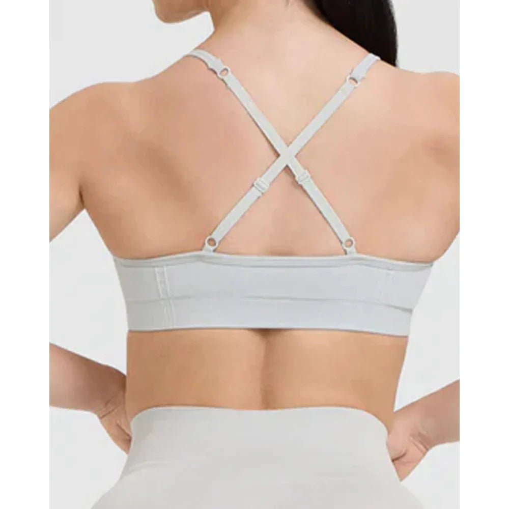 Womens Sports Bra Open Back Workout Yoga Top Workout Bras Yoga Bras Halter Top for Yoga Gym Workout Fitness