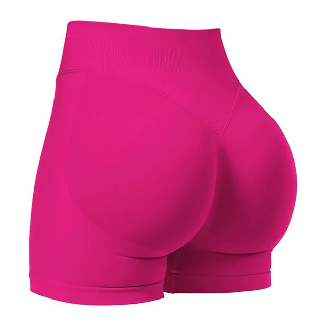 Gym Shorts Women Fitness Sports Biker Shorts 4.5" Low Ribbed Band Yoga Shorts Workout Scrunch Butt Seamless Leggings