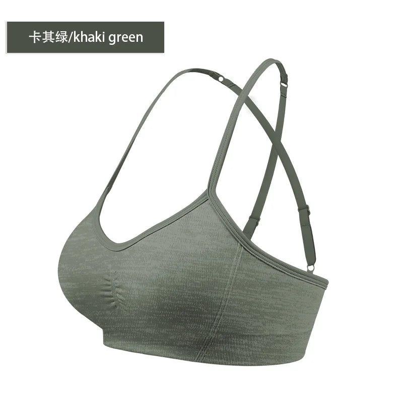 Womens Sports Bra Open Back Workout Yoga Top Workout Bras Yoga Bras Halter Top for Yoga Gym Workout Fitness
