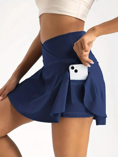 Women Fitness Shorts Skirts Yoga Seamless Leggings High Elastic Sports Fashion Gym Trainning Tennis Dresses High-Waist Skirts