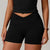 Women's fitness shorts  high-waisted buttock-lifting  tight  quick-drying  sporty yoga three-quarter shorts