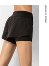 Sport Shorts Women Sportswear Double-deck Running Shorts Yoga Bottoms Summer Gym Fitness Training Jogging Short Pants