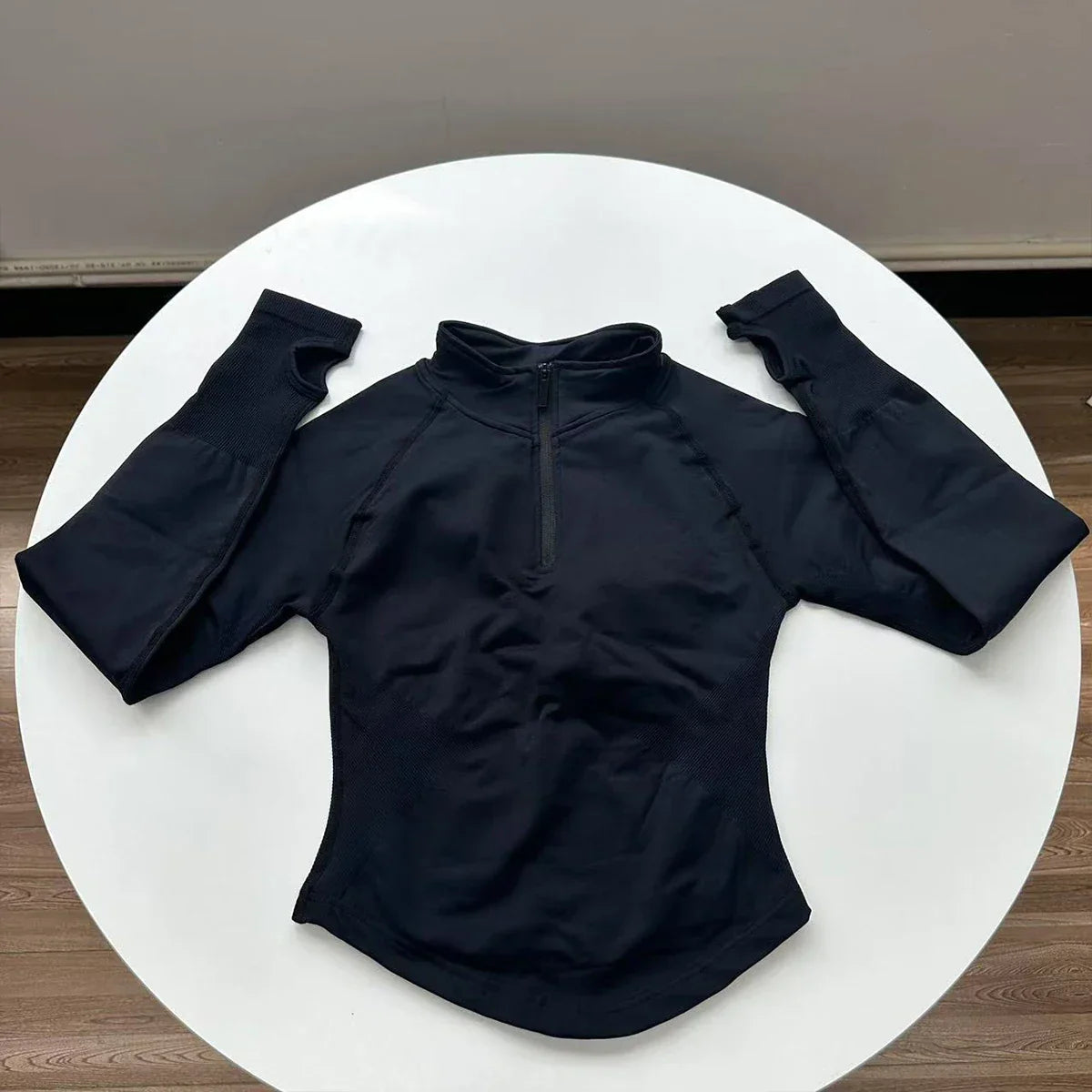 Half Zippy Jacket Women Running Long Sleeves Gym Coats Sports Shirts Gym Fitness Workout Pilates Clothes