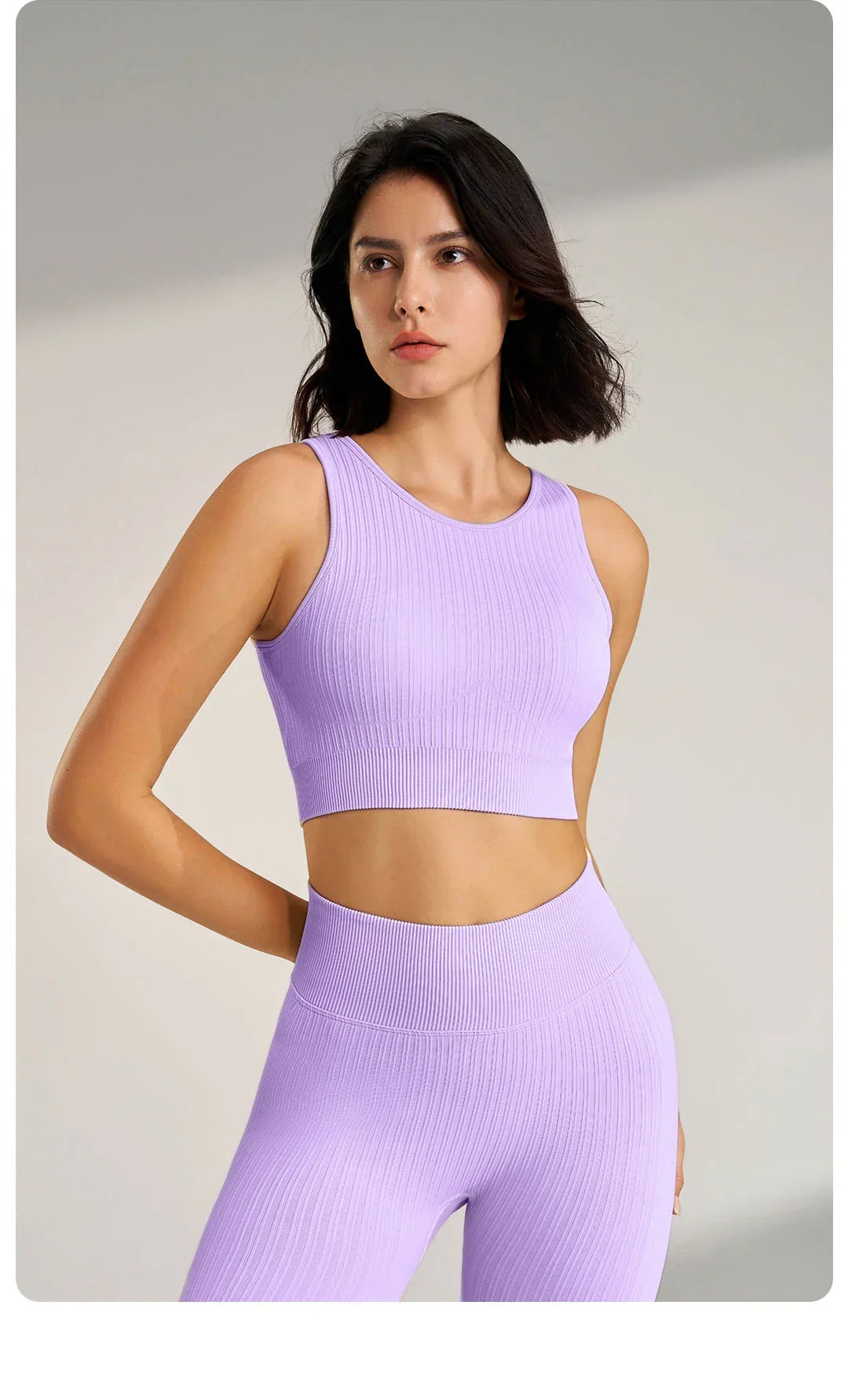 Women's sports fitness suit yoga running shock bra underwear slim leg lift hip tight base nine minutes trousers