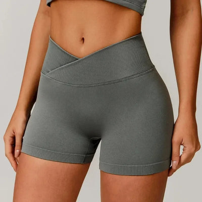 Women's fitness shorts  high-waisted buttock-lifting  tight  quick-drying  sporty yoga three-quarter shorts