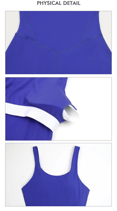 Women Fitness Jumpsuit Sleeveless Shorts Set Tank Top Yoga Gym Activewear Training Running Jumpsuit
