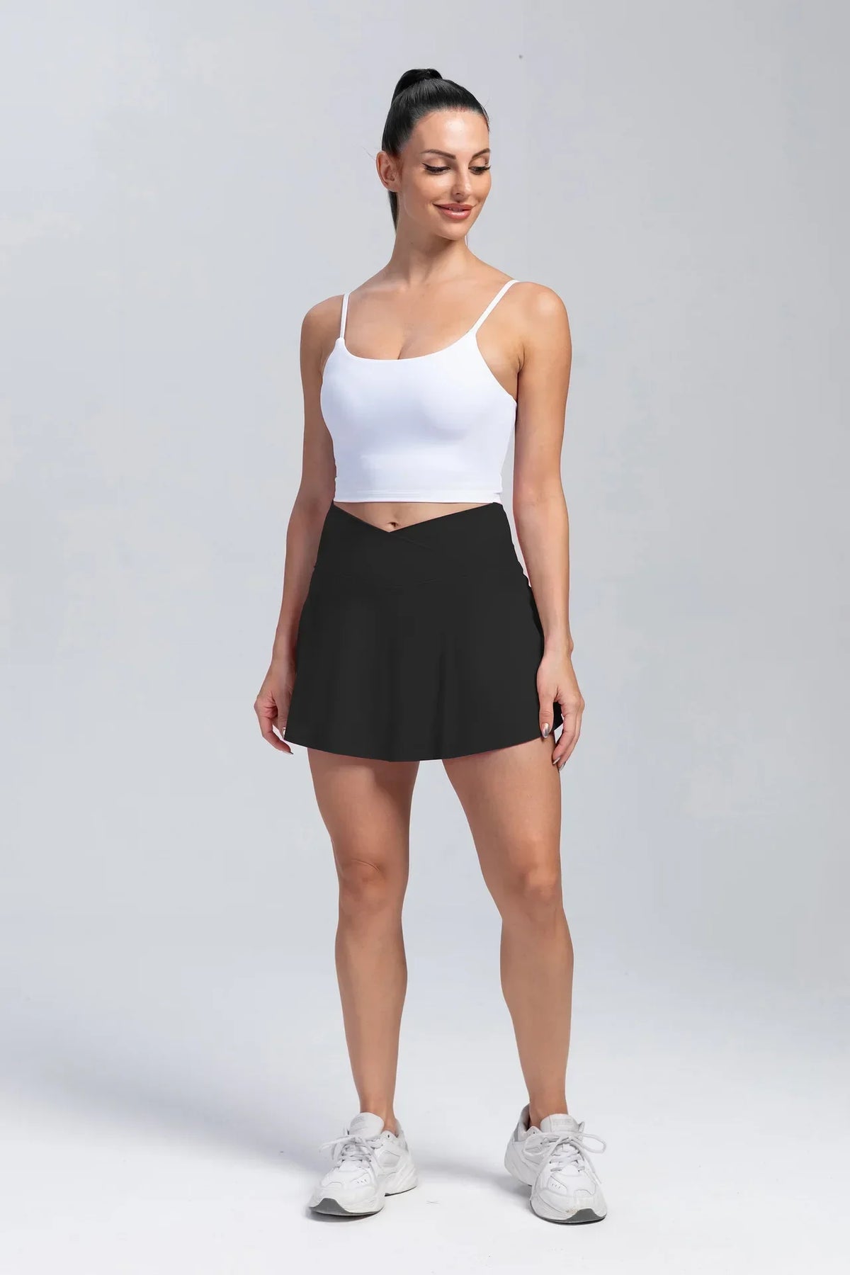 Women Fitness Shorts Skirts Yoga Seamless Leggings High Elastic Sports Fashion Gym Trainning Tennis Dresses High-Waist Skirts