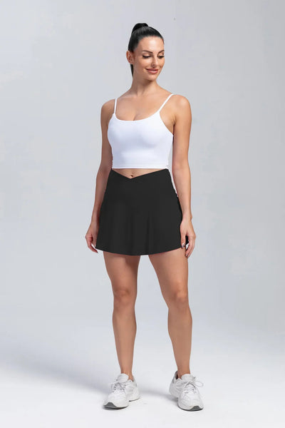 Women Fitness Shorts Skirts Yoga Seamless Leggings High Elastic Sports Fashion Gym Trainning Tennis Dresses High-Waist Skirts