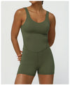Women Fitness Jumpsuit Sleeveless Shorts Set Tank Top Yoga Gym Activewear Training Running Jumpsuit