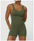 Women Fitness Jumpsuit Sleeveless Shorts Set Tank Top Yoga Gym Activewear Training Running Jumpsuit