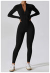 Women's Jumpsuits One-Piece Suit Zipper Long Sleeved Yoga Set Gym Push Up Workout Clothes Fitness Bodysuit Sportswear Tracksuit