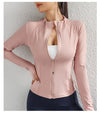 Women Yoga jacket Gym Wear zipper long sleeve fitness woman Jackets Coat