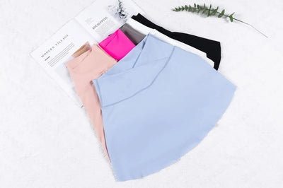 Women Fitness Shorts Skirts Yoga Seamless Leggings High Elastic Sports Fashion Gym Trainning Tennis Dresses High-Waist Skirts