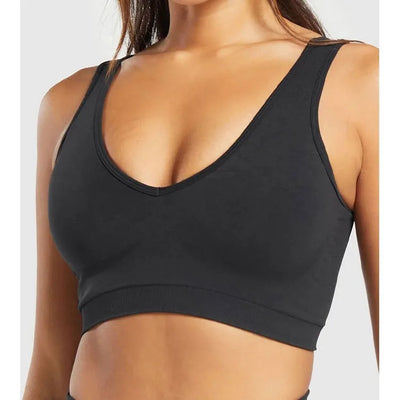 Sports Bra  Seamless Halter Neck Strap Bra Open Back Fitness Yoga Top Bras Support Women Workout Gym Crop Top