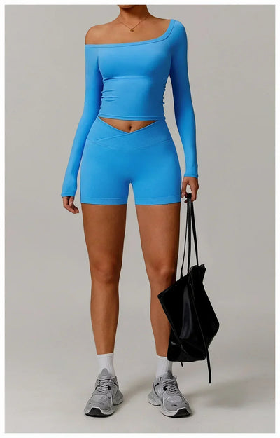 Women's fitness shorts  high-waisted buttock-lifting  tight  quick-drying  sporty yoga three-quarter shorts