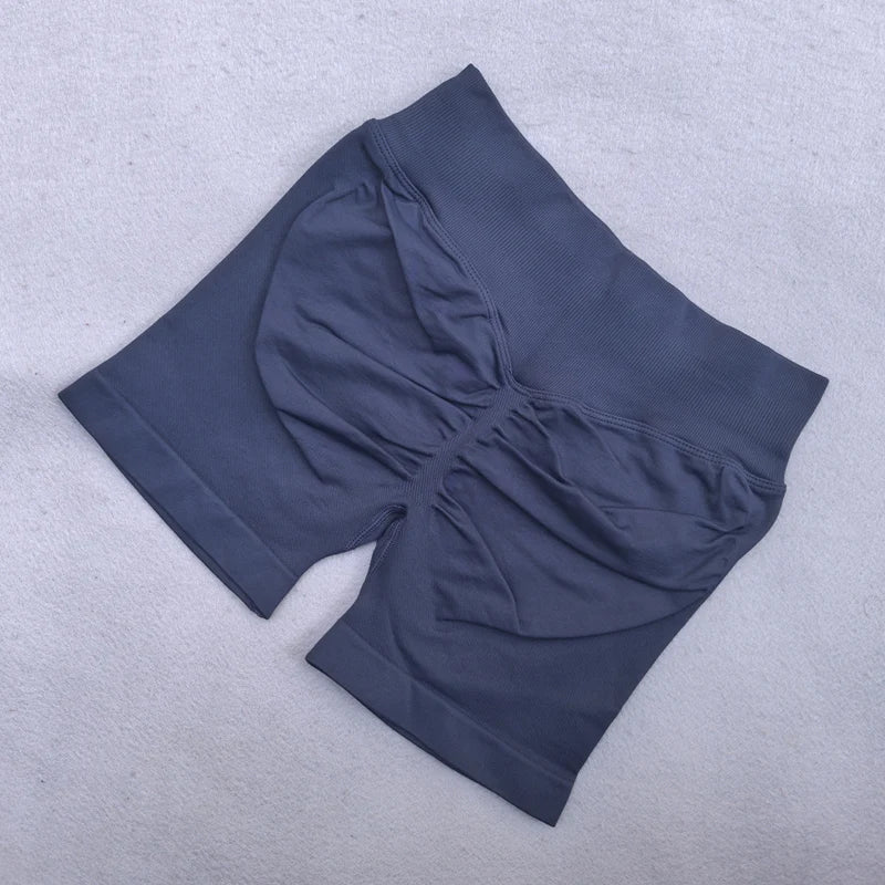Sports Shorts Women Low Ribbed Waistband Yoga Shorts Seamless Workout Gym Scrunch Shorts Booty High Stretch Running Shorts