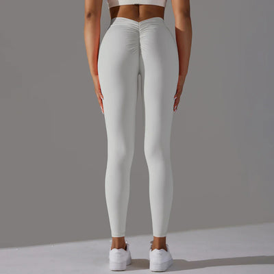 Women Fitness Leggings Workout Gym Running Scrunch Leggings Sexy Back V High Waist Trousers Jogging Active Wear Tight Pants