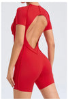 Short Jumpsuit Gym Clothes For Women Sportswear Fitness Overalls Backless Scrunch Booty Yoga Suit Sports Set Outfit