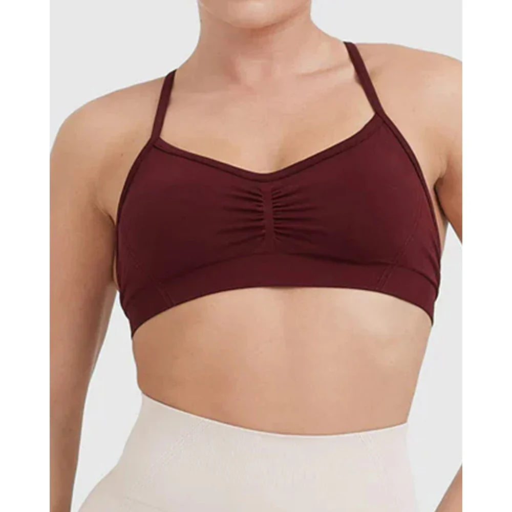 Womens Sports Bra Open Back Workout Yoga Top Workout Bras Yoga Bras Halter Top for Yoga Gym Workout Fitness