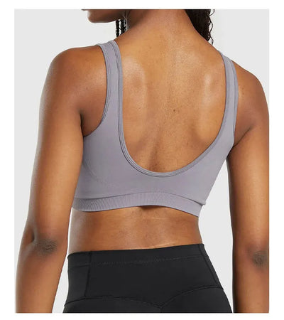 Sports Bra  Seamless Halter Neck Strap Bra Open Back Fitness Yoga Top Bras Support Women Workout Gym Crop Top