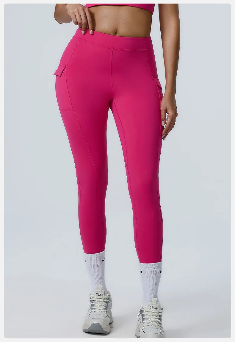 Sports Leggings For Women High Waist impact Leggings Workout Fitness Tights Athletic Wear Yoga Pants With Pocket Gym Clothing