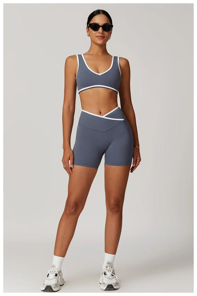 Yoga Shorts Women Fitness Shorts V-shaped Waist Running Cycling Shorts Breathable Sports Leggings High Waist Workout Gym Shorts
