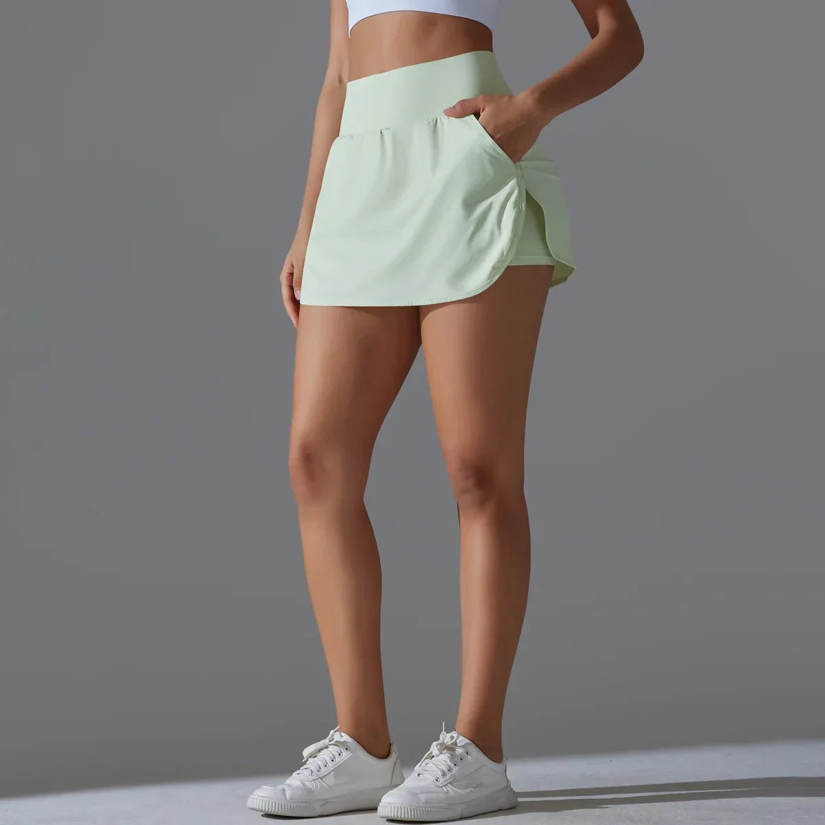 Women Gym Running Shorts Double Deck Quick Dry Gym Sport Shorts Fitness Jogging Workout Shorts With Pocket Sports Tight Short