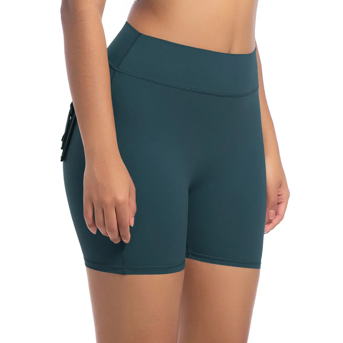 Womens Workout Shorts with Pockets Scrunch Butt Gym Biker Shorts High Waisted Booty Cargo Pants Yoga Running Leggings Activewear