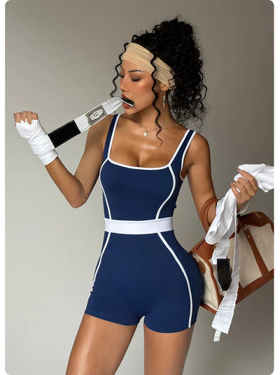 Summer Fashion Yoga Jumpsuit For Women One-piece Bodysuit Fitness Set Quick-Dry Gym Clothing Running Outfits Sportswear Female