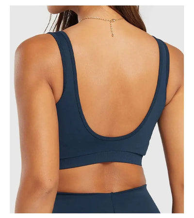 Sports Bra  Seamless Halter Neck Strap Bra Open Back Fitness Yoga Top Bras Support Women Workout Gym Crop Top