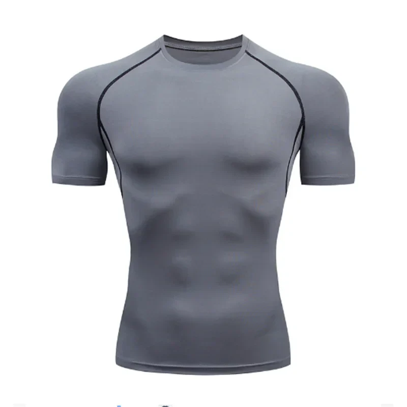 Men's T Shirt Outdoor Training Fitness Gym Jogging Running Sweatshirt Bat/-Man Compression Shirts Tight Elastic Breathable