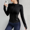 Women Yoga jacket Gym Wear zipper long sleeve fitness woman Jackets Coat