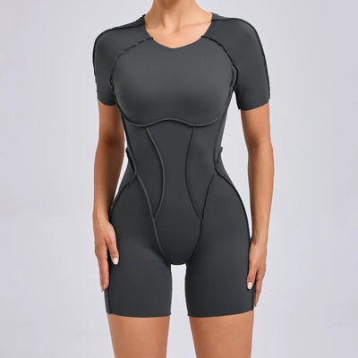Short Jumpsuit Gym Clothes For Women Sportswear Fitness Overalls Backless Scrunch Booty Yoga Suit Sports Set Outfit