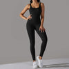Women's Fitness seamless jumpsuit Solid Color Sports Jumpsuit Fitness Yoga Suit Jumpsuit Set Summer Ribbed Shapewear