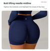 Women's fitness shorts  high-waisted buttock-lifting  tight  quick-drying  sporty yoga three-quarter shorts