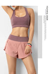 Sport Shorts Women Sportswear Double-deck Running Shorts Yoga Bottoms Summer Gym Fitness Training Jogging Short Pants