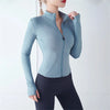 Women Long Sleeve Sport Jacket Spring Summer Gym Workout Coat Yoga Running Sports Cycling Top Casual Zipper Outfit Clothes Chic