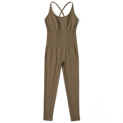 Jumpsuit Women One-piece Outfit  Sleeveless Square Neck  Bodysuit  Casual Streetwear Playsuits Sport Fitness Jumpsuit Women