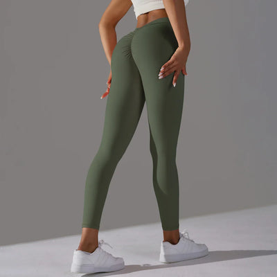 Women Fitness Leggings Workout Gym Running Scrunch Leggings Sexy Back V High Waist Trousers Jogging Active Wear Tight Pants