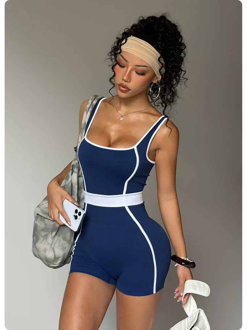 Summer Fashion Yoga Jumpsuit For Women One-piece Bodysuit Fitness Set Quick-Dry Gym Clothing Running Outfits Sportswear Female