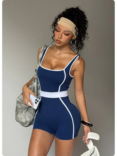 Summer Fashion Yoga Jumpsuit For Women One-piece Bodysuit Fitness Set Quick-Dry Gym Clothing Running Outfits Sportswear Female