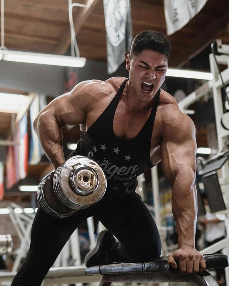 Men's Muscle Fitness Vest Breathable Quick-Dry Gym Workout Tank Top for Summer Running Bodybuilding Trendy Casual Sportswear