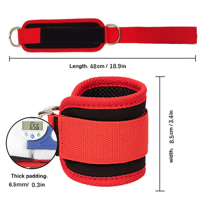 Fitness Ankle Straps Adjustable D-Ring Support Cuffs Gym Leg Excercises Training Workouts Sports Fit Guard Safety Abductors