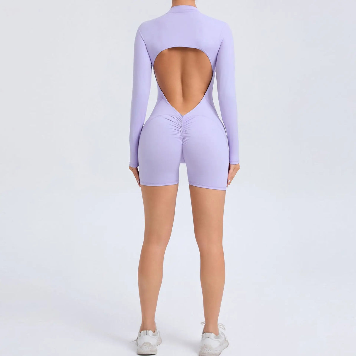 Women Gym Suits Women V Back Scrunch Whole Suit Push Up Sports Suit Women Fitness Suit with Zipper Training Clothes One-Piece