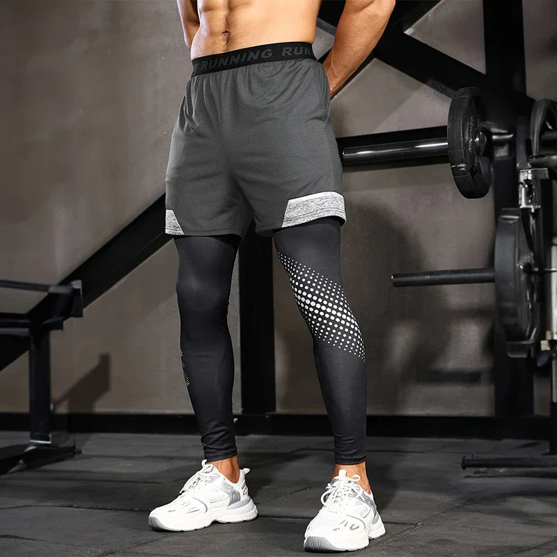 Men's Running Pants 2 in1 Double Layer Training Sweatpants Fitness Men's Jogging Pants Basketball Gym Running Pants Sportswear