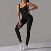 Women's Fitness seamless jumpsuit Solid Color Sports Jumpsuit Fitness Yoga Suit Jumpsuit Set Summer Ribbed Shapewear